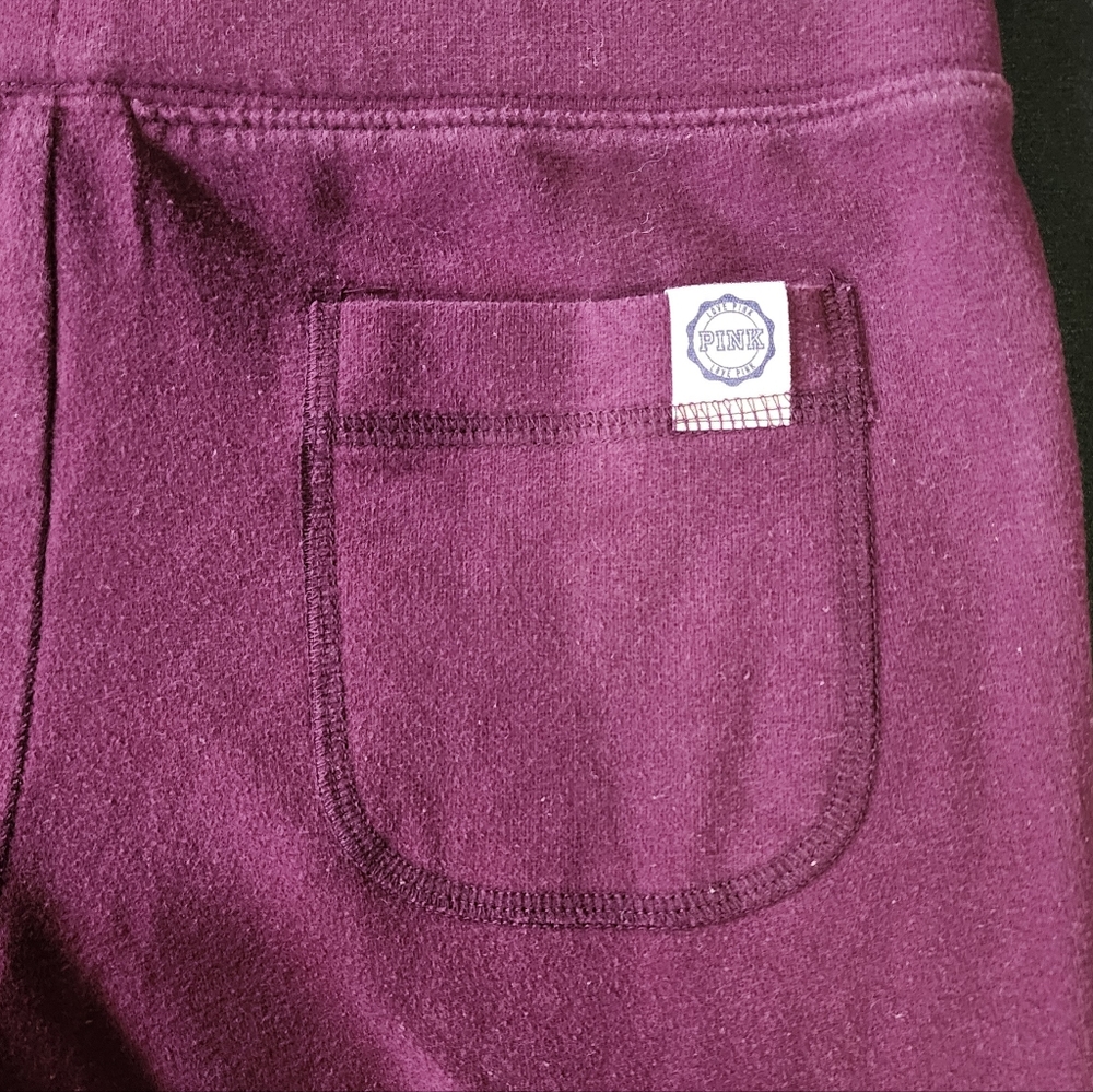 PINK Victoria’s Secret Flare Sweatpants | Burgundy Logo | Size S - Picture 4 of 5